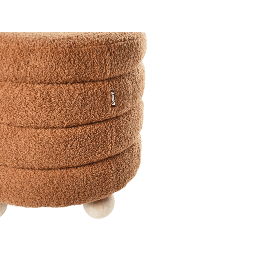 Pufe CHILLY Bouclé Castanho dourado 42 cm 42 cm 41 cm
