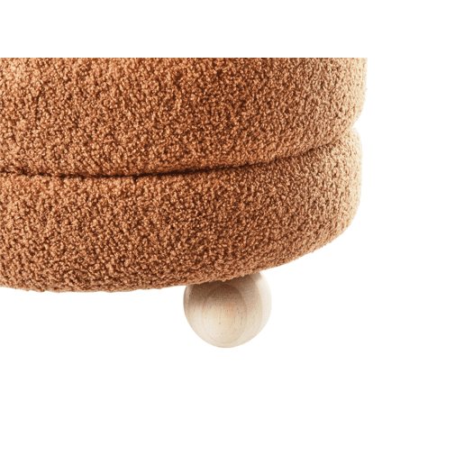 Pufe CHILLY Bouclé Castanho dourado 42 cm 42 cm 41 cm