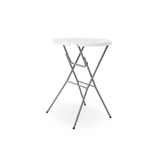 Mesas de recepção, mesas altas dobráveis de aço, set de 4, Gala x4, Branco, 81x81x110 cm