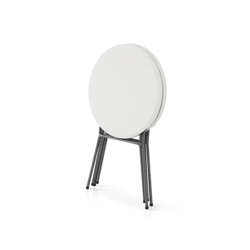 Mesas de recepção, mesas altas dobráveis de aço, set de 4, Gala x4, Branco, 81x81x110 cm