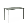 Mesa de jardim metálica de 4 lugares, Amelia 120cm, Verde caqui, 120x70x72.5 cm