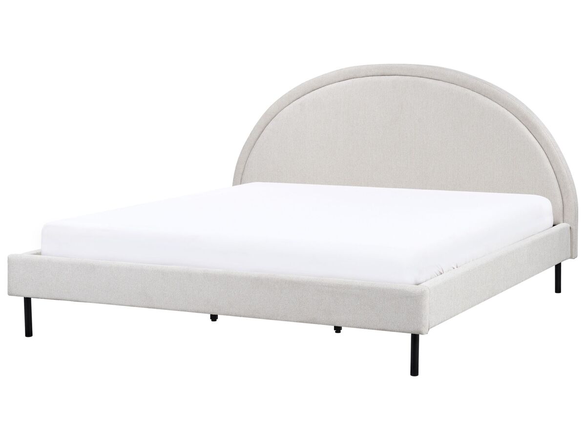 Beliani Cama Poliéster MARGUT 192x214 Gris Claro
