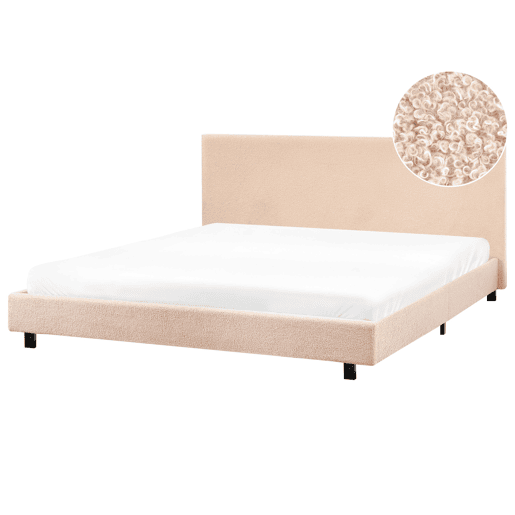 Beliani Cama de água Bouclé ALBI Beliani Cama de água Bouclé ALBI