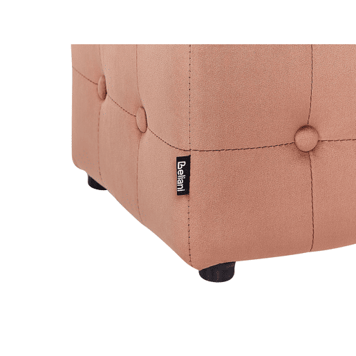 Pufe WISCONSIN Veludo Rosa pêssego 36 cm 36 cm 39 cm