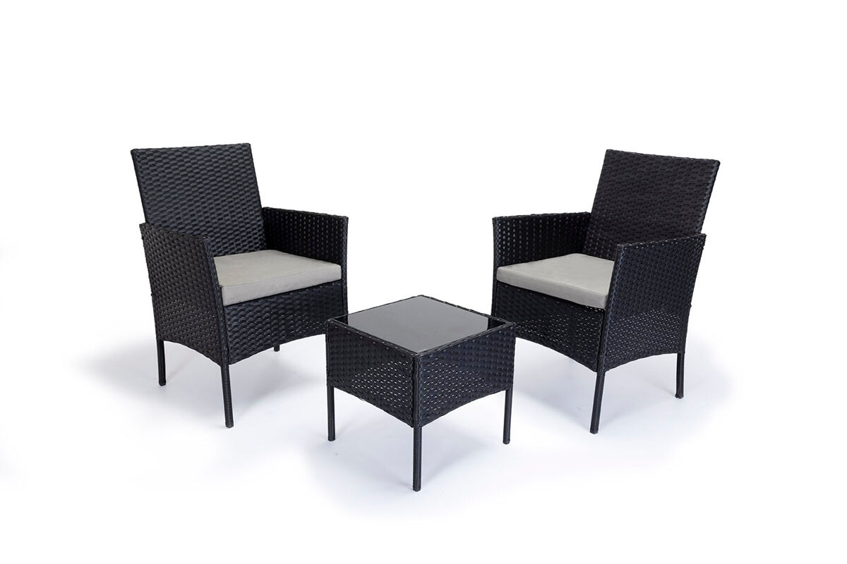 Conjunto mesa + 2 sillones de ratan pe. muebles de jardin y terraza