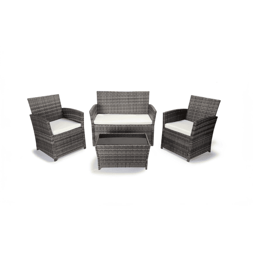 Conjunto Sofá + 2 Poltronas + Mesa Rattan PE. Móveis de jardim e terraço