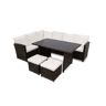 Sofá de Canto + Mesa + 2 puffs PE Ratan. Móveis de jardim e terraço