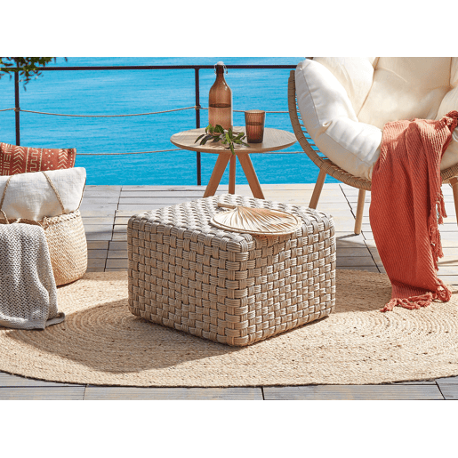 Pufe NALLI Taupe 50 cm 50 cm 35 cm