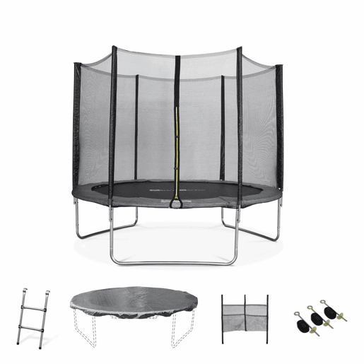 Trampolim com pacote de acessórios de 305cm, Mars XXL, Cinza, 303x303x78 cm