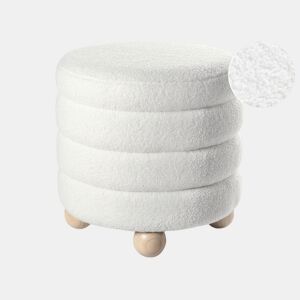 Pufe CHILLY Bouclé Branco creme 42 cm 42 cm 41 cm