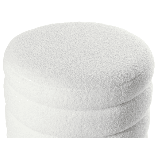 Pufe CHILLY Bouclé Branco creme 42 cm 42 cm 41 cm