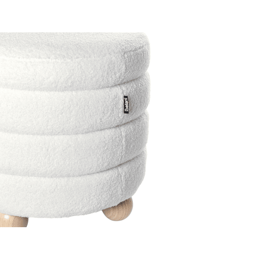 Pufe CHILLY Bouclé Branco creme 42 cm 42 cm 41 cm