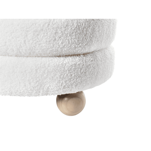 Pufe CHILLY Bouclé Branco creme 42 cm 42 cm 41 cm