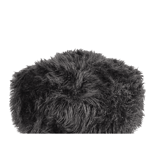 Pufe MUKKI Imitação de pele Preto 50 cm 50 cm 30 cm