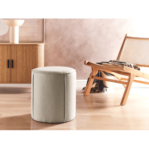 Pufe SEDONA Linho sintético Creme 40 cm 40 cm 43 cm