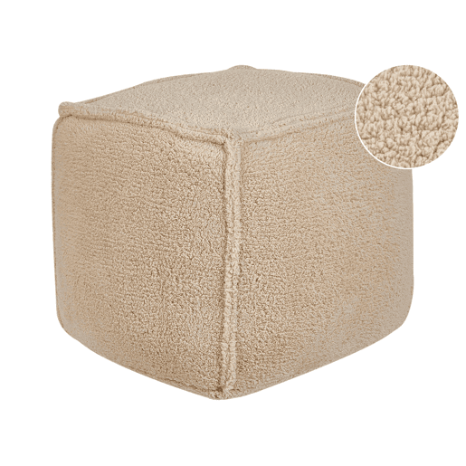 Pufe ALIPUR Bouclé Castanho claro 40 cm 40 cm 40 cm