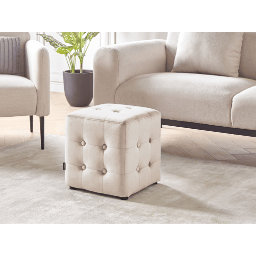 Pufe WISCONSIN Veludo Creme claro 36 cm 36 cm 39 cm
