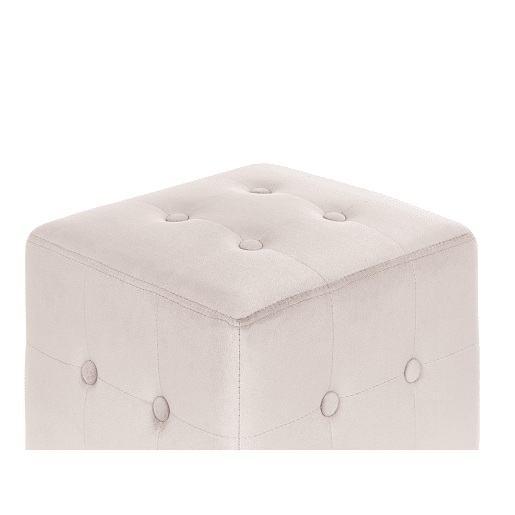 Pufe WISCONSIN Veludo Creme claro 36 cm 36 cm 39 cm