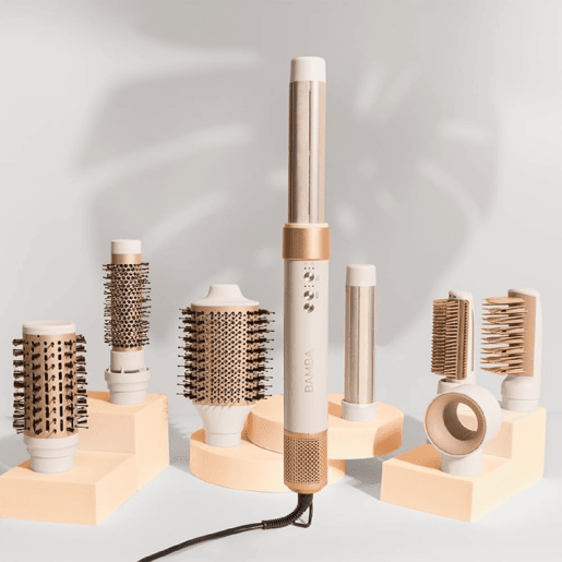 Escova de ar Bamba CeramicCare AirGlam Champagne Cecotec