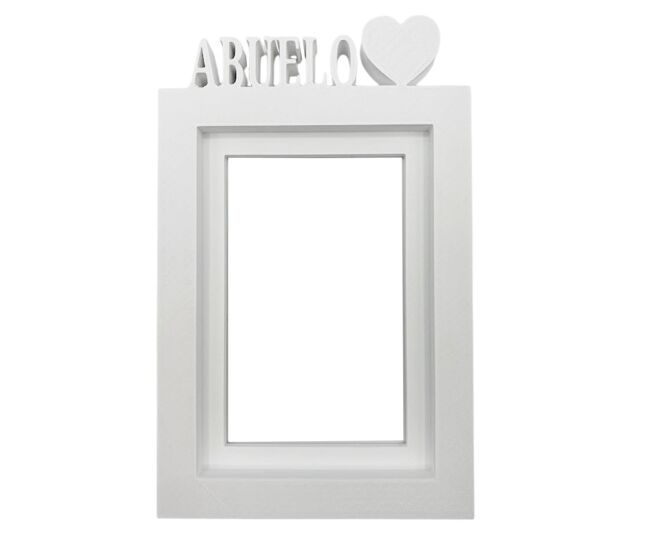 Marco de fotos de mesa o pared / modelo ''abuelo'' / tamaño del marco 20,5x13,5cm para fotos de 10x15cm / color blanco