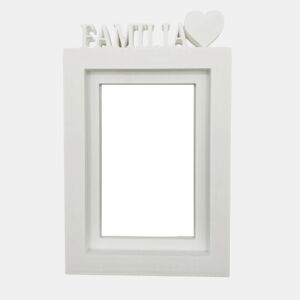 Porta-retratos de mesa ou parede  Modelo ''FAMILY''  Tamanho da moldura 24,5x17,5cm para fotos 13x18cm  Cor branca