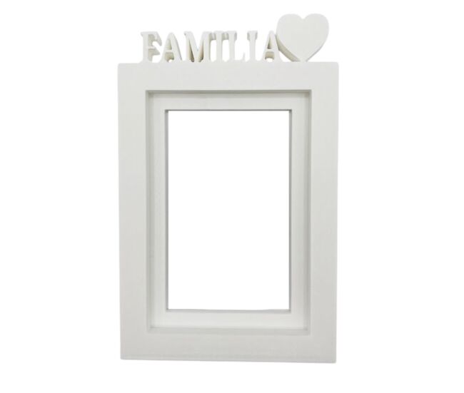 Marco de fotos de mesa o pared / modelo ''familia'' / tamaño del marco 24,5x17,5cm para fotos de 13x18cm / color blanco