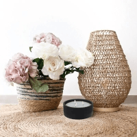 WELL HOME - Pacote de 3 velas LED pretas redondas
