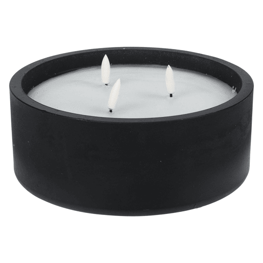 WELL HOME - Pacote de 3 velas LED pretas redondas