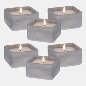 WELL HOME - Pacote de 6 velas LED quadradas cinza