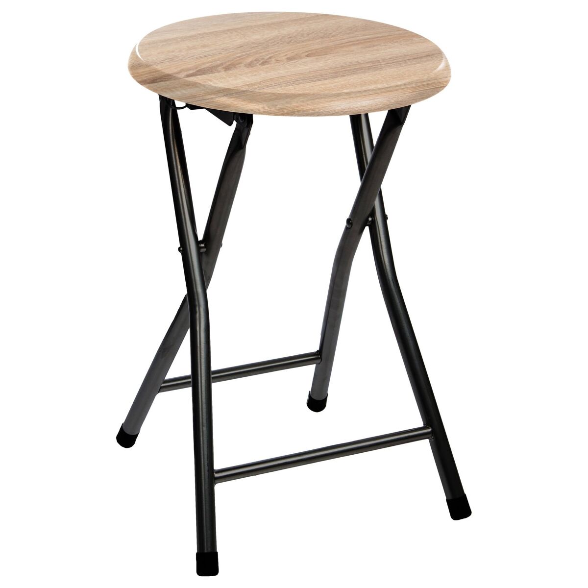 Well home - taburete plegable en panel de madera mdf ø30x46,5cm