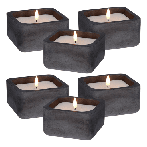 WELL HOME - Pacote de 6 velas LED quadradas pretas