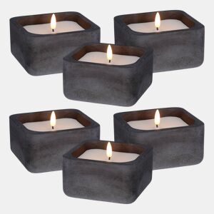 WELL HOME - Pacote de 6 velas LED quadradas pretas