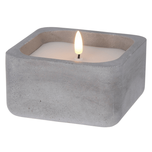 WELL HOME - Pacote de 3 velas LED quadradas cinza WELL HOME - Pacote de 3 velas LED quadradas cinza