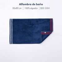 Tapete de banho 50x80cm 100% Algodão 800GSM tingido turco azul marinho El Ganso