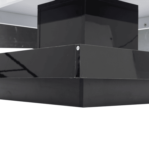 Mesa de centro com arrumação 70x70x36 cm - Tampo brilhante rotativo 360° - Preto e branco