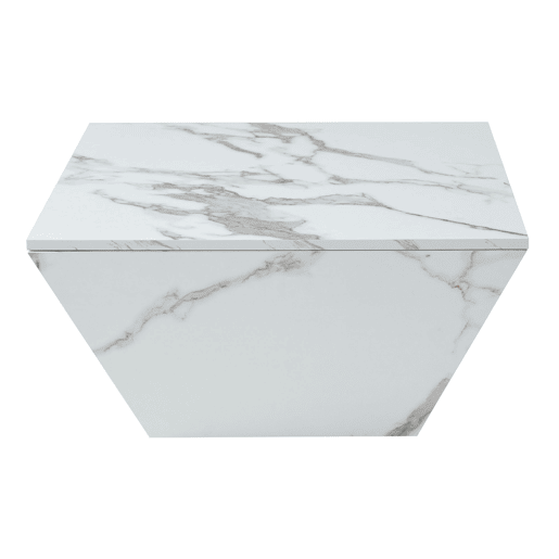 Mesa de centro moderna - com 2 gavetas - folheado a mármore - Branco