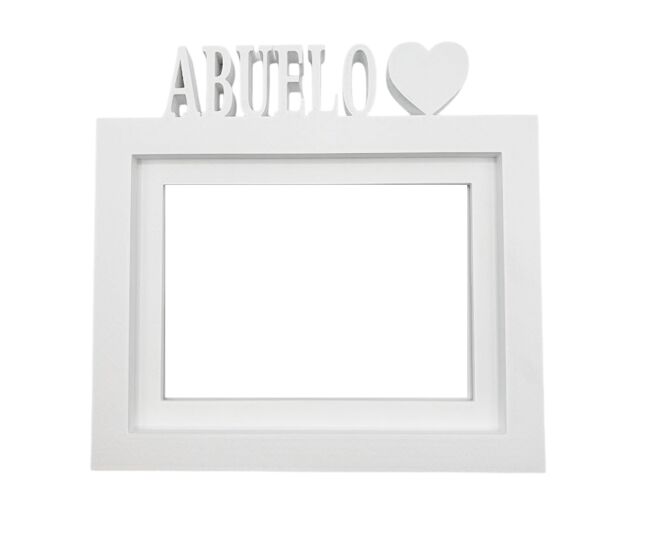 Marco de fotos de mesa o pared / modelo ''abuelo'' / tamaño del marco 24x22,5cm para fotos de 15x20cm / color blanco