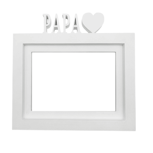 Porta-retratos de mesa ou parede  Modelo ''PAPA''  Tamanho da moldura 24x22,5cm para fotos 15x20cm  Cor branca