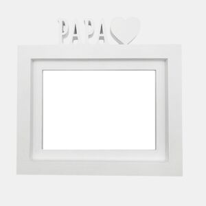 Porta-retratos de mesa ou parede  Modelo ''PAPA''  Tamanho da moldura 24x22,5cm para fotos 15x20cm  Cor branca