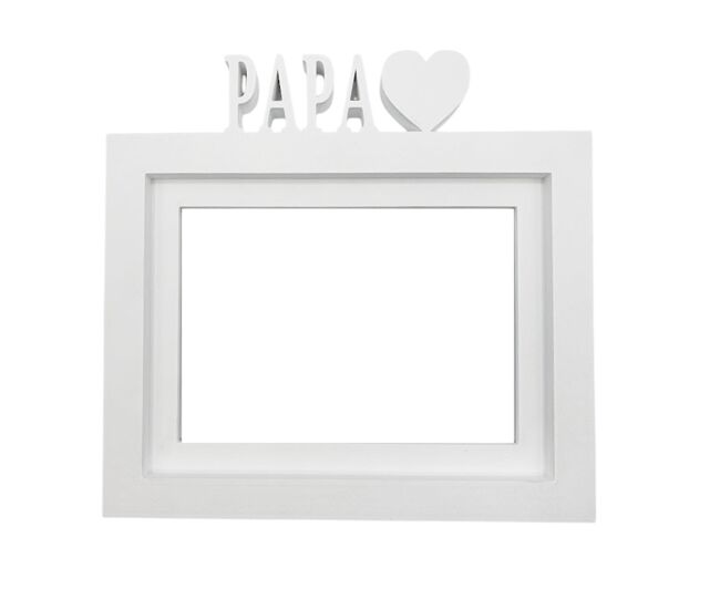 Marco de fotos de mesa o pared / modelo ''papa'' / tamaño del marco 24x22,5cm para fotos de 15x20cm / color blanco