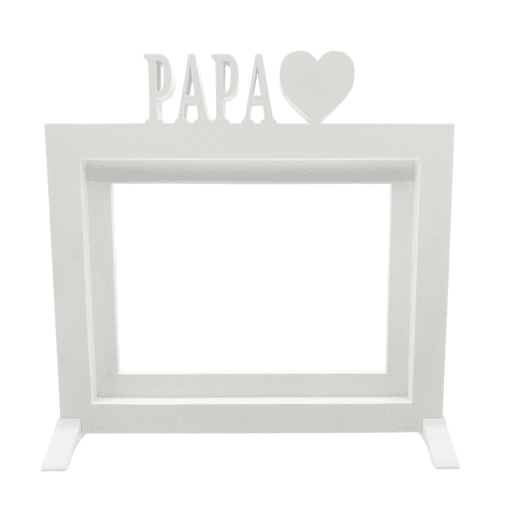 Porta-retratos de mesa ou parede  Modelo ''PAPA''  Tamanho da moldura 24x22,5cm para fotos 15x20cm  Cor branca