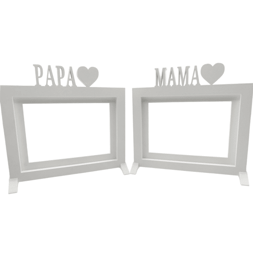 Porta-retratos de mesa ou parede  Modelo ''PAPA''  Tamanho da moldura 24x22,5cm para fotos 15x20cm  Cor branca