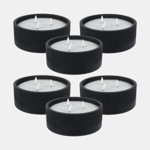 WELL HOME - Pacote de 6 velas LED redondas pretas