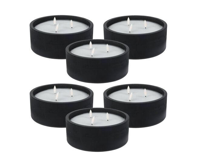 Well home - pack 6 velas led redonda negro