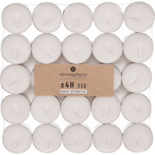 BEM CASA - Lote de 50 velas brancas Ø3,8cm