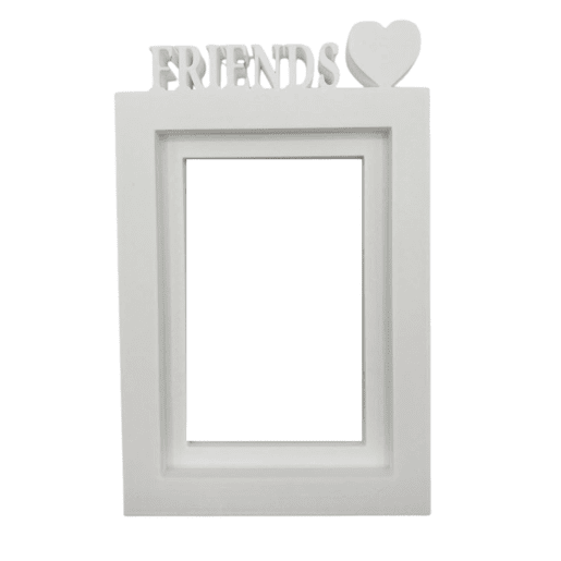 Moldura de mesa ou parede  Modelo ''FRIENDS''  Tamanho da moldura 24,5x17,5cm para fotos 13x18cm  Cor branca