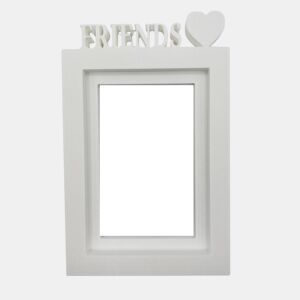 Moldura de mesa ou parede  Modelo ''FRIENDS''  Tamanho da moldura 24,5x17,5cm para fotos 13x18cm  Cor branca