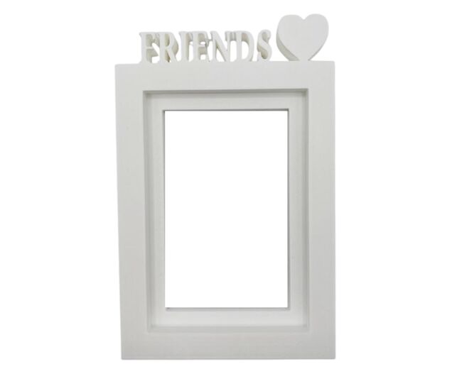 Marco de fotos de mesa o pared / modelo ''friends'' / tamaño del marco 24,5x17,5cm para fotos de 13x18cm / color blanco