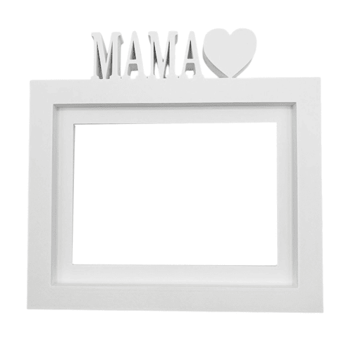 Moldura de mesa ou parede  Modelo ''MAMA''  Tamanho da moldura 24x22,5cm para fotos 15x20cm  Cor branca
