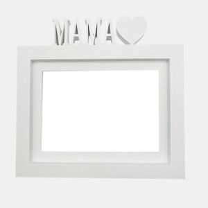 Moldura de mesa ou parede  Modelo ''MAMA''  Tamanho da moldura 24x22,5cm para fotos 15x20cm  Cor branca